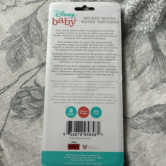 Disney Baby Mickey Mouse Water Teethers Brand New - Picture 2 of 2